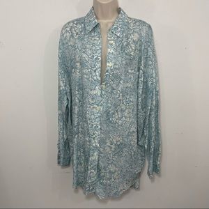 NWT Vintage Laura Ashley Blouse Tunic dress Floral size 12 Oversized BLUE